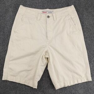 American Eagle Longboard Mens 33 Chino Shorts Cream Off White Cotton Summer 10in